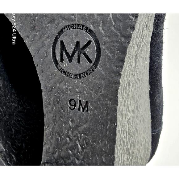 Michael Kors Black Suede Wedge Penny Loafer Platform Pumps Women's 9M - Picture 7 of 9